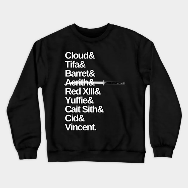 FF7 Roster Crewneck Sweatshirt by Dr. Rob's Mean Meme Machine